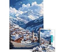 Rompecabezas para Adolescentes de 1000 Piezas Verbier Suiza Pueblo de montaña Juego práctico Divertido y con Humor Regalo Ideal para Reducir el estrés (tamaño 50x75cm)