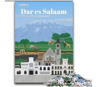 Rompecabezas para Adolescentes de 1000 Piezas, Viaje a Dar Es Salaam, Juego Familiar, antiestrés, desafío difícil, colección de Artistas, Bellas Artes (38x52cm) 1000 Piezas