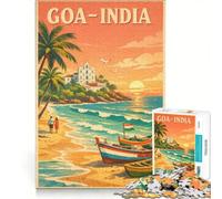 Rompecabezas para Adolescentes de 1000 Piezas: Viaje a Goa, India Juego Educativo, decoración de Pared, cumpleaños y Navidad 50x75cm
