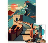 Rompecabezas para Adolescentes de 1000 Piezas Viaje a la Gran Muralla, Piezas de Ajuste preciso, Juguete lógico y Divertido, Juego Tranquilo, Juego de cumpleaños artístico (38x26cm)