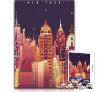 Rompecabezas para Adolescentes de 1000 Piezas, Viaje a Nueva York, diversión Familiar y Noche de Juegos, análisis y lógica, Ideas de Regalos, tamaño 38x26cm