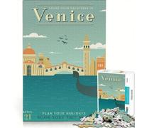 Rompecabezas para Adolescentes de 1000 Piezas Viaje a Venecia Juego Familiar Actividades Divertidas en casa fortalece el Amor Entre Parejas 50x75cm