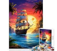 Rompecabezas para Adolescentes de 1000 Piezas Viaje al Atardecer Juego Educativo decoración para el hogar Juguetes para el hogar Entrena tu Cerebro y Tus Manos (75x50cm)