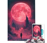 Rompecabezas para Adolescentes de 1000 Piezas Viaje bajo la Luna roja Juguete Intelectual Juego de ingenio Difícil Gran Regalo para los Amantes de los Juegos (Tamaño 38x52cm)