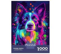 Rompecabezas para Adolescentes De 1000 Piezas Vibrant Canine Art -1 Rompecabezas para Adultos Juguetes Antiestrés Decoración De Pared Interacción Entre Padres E Hijos 70x50cm/1000pcs