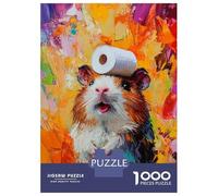 Rompecabezas para Adolescentes De 1000 Piezas Vibrant Guinea Pig Art Rompecabezas Juegos Familiares Carrera De Velocidad Manual Cumpleaños 52x38cm/1000pcs