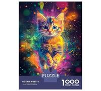 Rompecabezas para Adolescentes De 1000 Piezas Vibrant Kitty in Space Rompecabezas para Adultos Juegos Relajantes Análisis Y Lógica Cumpleaños 70x50cm/1000pcs