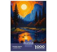 Rompecabezas para Adolescentes De 1000 Piezas Vibrant Mountain River Landscape Painting Rompecabezas para Adultos Juguetes Antiestrés Arte De Pared Regalos De Cumpleaños Y Únicos 52x38cm/1000pcs