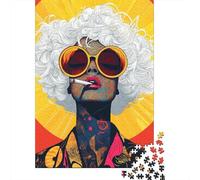 Rompecabezas para Adolescentes De 1000 Piezas Vibrant Retro Woman Art Print Rompecabezas para Adultos Juegos Relajantes Análisis Y Lógica Difícil Y Desafiante 70x50cm/1000pcs