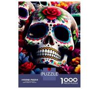 Rompecabezas para Adolescentes De 1000 Piezas Vibrant Sugar Skull Rompecabezas para Adultos Juego Práctico Pero Divertido Y Humorístico Regalo De Cumpleaños, Regalos, 52x38cm/1000pcs