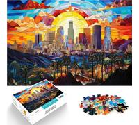 Rompecabezas para Adolescentes de 1000 Piezas Vidrieras de Los Ángeles Diversión Familiar Actividades Divertidas en casa, Regalos de cumpleaños, Regalos de Viaje, 52x38cm