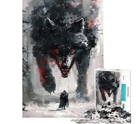 Rompecabezas para Adolescentes de 1000 Piezas Viking Fenrir Wolf Impossible Game Toys Juegos educativos Excelentes Regalos para Jugar y aliviar el estrés tamaño 75x50cm