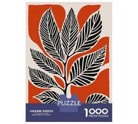 Rompecabezas para Adolescentes De 1000 Piezas Vintage Black Red Leaf Rompecabezas para Adultos Juegos De Relajación Decoración Juego Desafiante Regalos 52x38cm/1000pcs
