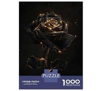 Rompecabezas para Adolescentes De 1000 Piezas Vintage Black Rose Flower Rompecabezas para Adultos Juego De Ingenio Mejora La Memoria Regalos para Amigos Y Familiares 70x50cm/1000pcs