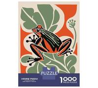 Rompecabezas para Adolescentes De 1000 Piezas Vintage Frog Print Rompecabezas para Adultos Juguetes Antiestrés Decoración De Pared Actividades Divertidas En Casa 52x38cm/1000pcs