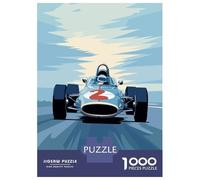 Rompecabezas para Adolescentes De 1000 Piezas Vintage Race Car Rompecabezas para Adultos Juguetes Antiestrés Decoración De Pared Interacción Entre Padres E Hijos 52x38cm/1000pcs