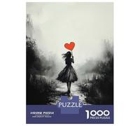 Rompecabezas Para Adolescentes De 1000 Piezas Vintage Solitude - Girl with Heart Balloon in Dreamlike Mist Rompecabezas Para Adultos Juego De Ingenio Decoración De Pared Regalos Para Reducir El Estrés