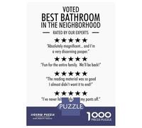 Rompecabezas para Adolescentes De 1000 Piezas Voted Best Bathroom Funny Rompecabezas para Adultos Juegos Divertidos Desafío Difícil Regalo De Cumpleaños, Regalos, 52x38cm/1000pcs