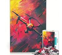 Rompecabezas para Adolescentes de 1000 Piezas: Vuelo de dron en Llamas, Juegos relajantes, interacción Entre Padres e Hijos, Juego de desafío único 50x75cm