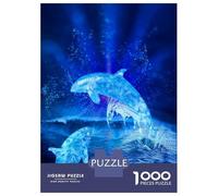Rompecabezas para Adolescentes De 1000 Piezas Water Blue Dolphins Rompecabezas para Adultos Juguetes De Bricolaje Análisis Y Lógica Regalo De Cumpleaños, Regalos, 70x50cm/1000pcs