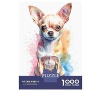 Rompecabezas para Adolescentes De 1000 Piezas Watercolor Baby Chihuahua Rompecabezas para Adultos Juegos Relajantes Desafío Difícil Cumpleaños Y Navidad 52x38cm/1000pcs