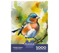 Rompecabezas para Adolescentes De 1000 Piezas Watercolor Chaffinch Bird on Branch Rompecabezas para Adultos Juguetes Antiestrés Arte De Pared Regalos De Cumpleaños Y Únicos 38x26cm/1000pcs