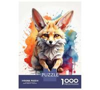Rompecabezas para Adolescentes De 1000 Piezas Watercolor Fennec Fox Rompecabezas para Adultos Juego Práctico Decoración De Pared Ayuda A Ejercitar El Cerebro 70x50cm/1000pcs