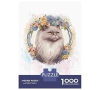Rompecabezas para Adolescentes De 1000 Piezas Watercolor Persian Cat Rompecabezas para Adultos Juego De Ingenio Alivia El Estrés Ayuda A Ejercitar El Cerebro 52x38cm/1000pcs