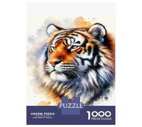 Rompecabezas para Adolescentes De 1000 Piezas Watercolor Tiger Wall Art Print Rompecabezas para Adultos Juegos Relajantes Decoración del Hogar 70x50cm/1000pcs