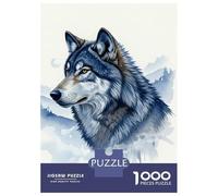 Rompecabezas para Adolescentes De 1000 Piezas Watercolor Wolf Portrait Rompecabezas para Adultos Juego Práctico Decoración Perfecta Regalos Y Cumpleaños Únicos 52x38cm/1000pcs