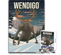 Rompecabezas para Adolescentes de 1000 Piezas Wendigo Cryptid Horror Art Juego de desafío único, Divertido y Divertido, Juguete Decorativo de Pared Tamaño 50x75cm