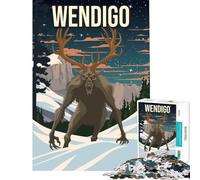 Rompecabezas para Adolescentes de 1000 Piezas Wendigo Cryptid Horror Art Juegos educativos Juguete Juego Intelectual Ideas de Regalo Pero Divertido y humorístico Tamaño 38x26cm