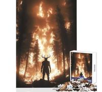 Rompecabezas para Adolescentes de 1000 Piezas Wendigo Forest Fire Guardian Juguetes antiestrés Regalos de cumpleaños Juego práctico Lista de Deseos con Papá Noel tamaño 50x75cm