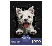 Rompecabezas para Adolescentes De 1000 Piezas West Highland Terrier Dog Rompecabezas para Adultos Juegos Divertidos Desafío Difícil Regalo De Cumpleaños, Regalos, 38x26cm/1000pcs