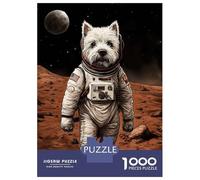 Rompecabezas para Adolescentes De 1000 Piezas Westie Astronaut On Mars Rompecabezas para Adultos Juguetes Antiestrés Decoración De Pared Actividades Divertidas En Casa 38x26cm/1000pcs