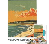 Rompecabezas para Adolescentes de 1000 Piezas Weston-Super-Mare Sunset Rompecabezas para Adultos Juego de ingenio Regalos para Mujeres Toda la Familia (tamaño 38x26cm)
