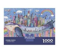 Rompecabezas para Adolescentes De 1000 Piezas Whale City Skyline Art Print Rompecabezas para Adultos Juego De Ingenio para Mejorar La Memoria Actividades Divertidas En Casa 52x38cm/1000pcs