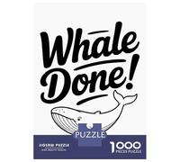 Rompecabezas para Adolescentes De 1000 Piezas Whale Done! Pun Illustration Rompecabezas para Adultos Juego De Ingenio Decoración De Pared Regalos para Reducir El Estrés 38x26cm/1000pcs