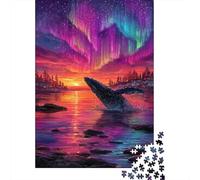 Rompecabezas para Adolescentes De 1000 Piezas Whale Watching Aurora Borealis Rompecabezas para Adolescentes Juegos Relajantes para La Diversión Familiar Juego Desafiante Regalos 70x50cm/1000pcs