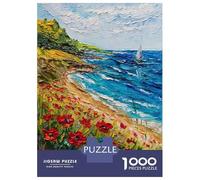 Rompecabezas para Adolescentes De 1000 Piezas Where Poppies Meet The Waves Rompecabezas para Adultos Juego De Ingenio Decoración De Pared Difícil Y Desafiante 70x50cm/1000pcs
