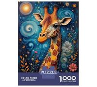 Rompecabezas para Adolescentes De 1000 Piezas Whimsical Giraffe in A Starry Night Rompecabezas para Adultos Juegos Relajantes Regalos para Mujeres Ayuda A Ejercitar El Cerebro 38x26cm/1000pcs