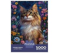 Rompecabezas para Adolescentes De 1000 Piezas Whiskered Floral Majesty Rompecabezas para Adultos Juguetes Antiestrés Arte De Pared Regalos De Cumpleaños Y Únicos 38x26cm/1000pcs