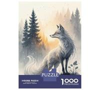 Rompecabezas para Adolescentes De 1000 Piezas White Fox in Misty Forest Rompecabezas para Adultos Juegos Divertidos Decoración De Pared 38x26cm/1000pcs