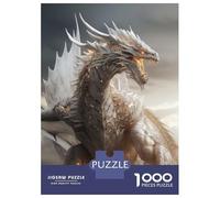 Rompecabezas para Adolescentes De 1000 Piezas White Gold Dragon Rompecabezas para Adultos Juego Práctico Pero Divertido Y Humorístico Regalo De Cumpleaños, Regalos, 38x26cm/1000pcs