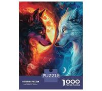 Rompecabezas para Adolescentes De 1000 Piezas White Kitsune Fox Yin Yang Rompecabezas Juegos Relajantes Pero Divertidos Y Humorísticos Cumpleaños 70x50cm/1000pcs