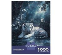 Rompecabezas para Adolescentes De 1000 Piezas White Tiger in Forest Rompecabezas para Adultos Juguete Decoración De Pared Regalo De Cumpleaños Regalos Y Cumpleaños Únicos 38x26cm/1000pcs