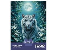 Rompecabezas para Adolescentes De 1000 Piezas White Tiger in Moonlight Rompecabezas para Adultos Juegos Familiares Corte De Precisión Regalos Y Cumpleaños Únicos 38x26cm/1000pcs