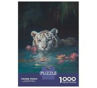 Rompecabezas para Adolescentes De 1000 Piezas White Tiger in Water Rompecabezas para Adultos Juegos Relajantes Decoración Perfecta Cumpleaños Y Navidad 70x50cm/1000pcs