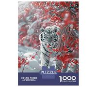 Rompecabezas para Adolescentes De 1000 Piezas White Tiger Snowy Forest Rompecabezas para Adultos Juegos Relajantes Decoración Perfecta Cumpleaños Y Navidad 70x50cm/1000pcs