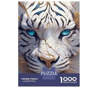 Rompecabezas para Adolescentes De 1000 Piezas White Tiger with Golden Accents Rompecabezas para Adultos Juegos Familiares Corte De Precisión Regalos Y Cumpleaños Únicos 70x50cm/1000pcs